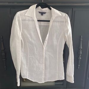Brooks Brother White Linen fitted shirt